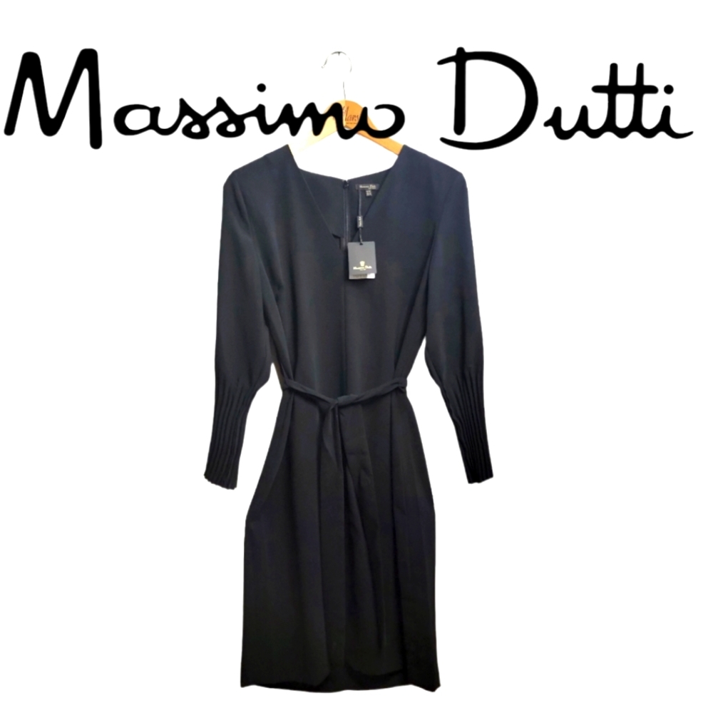 Massimo Dutti Black Long Sleeve Dress